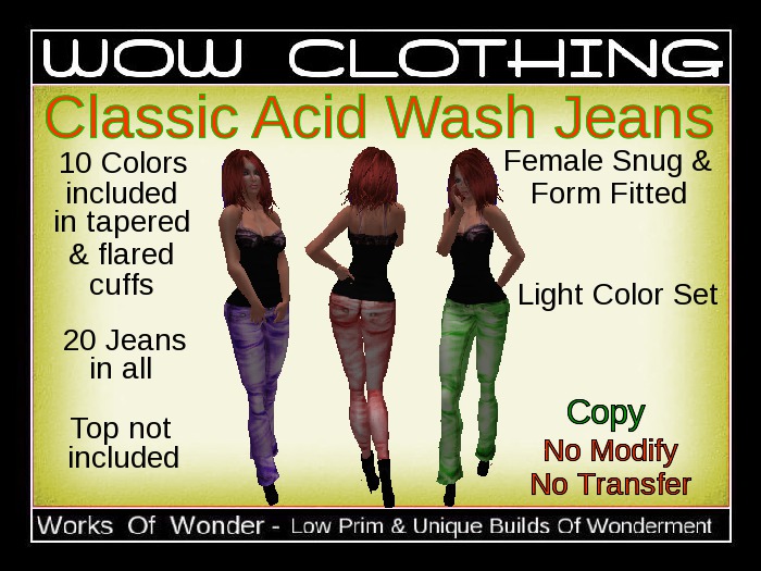 Classic Female Fit Acid Wash Jeans (LT)
