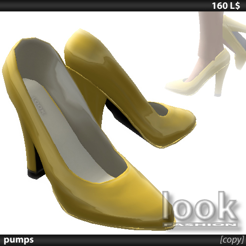[look] Gold Pumps