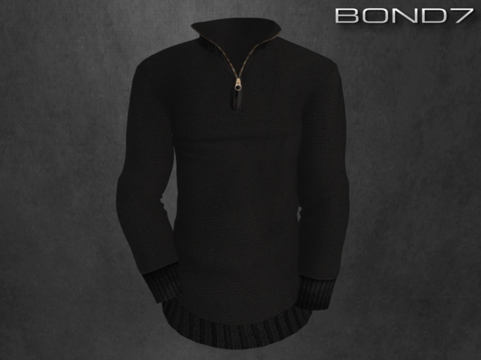 *BOND7* V-neck Longsleeve (Black)