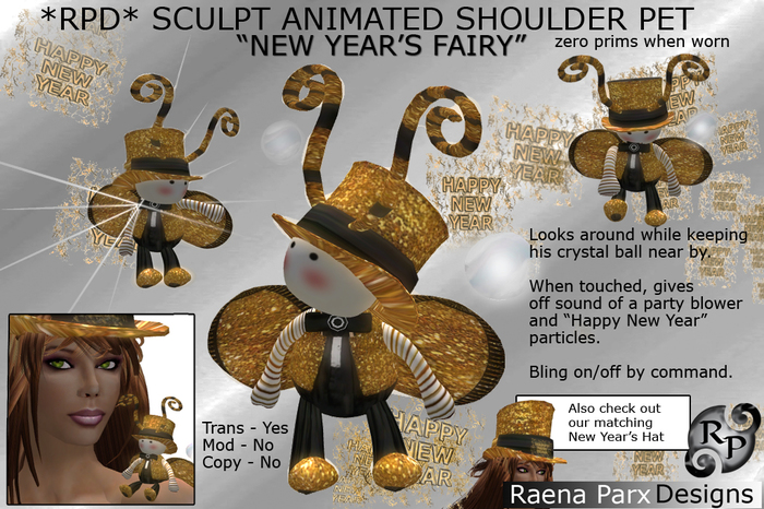Sculpt Animated Shoulder Pet - Reindeer - WHITE - *RPD*