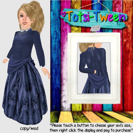 TOTSI-TWEEN Medieval Dress Blue G2   [size 8]