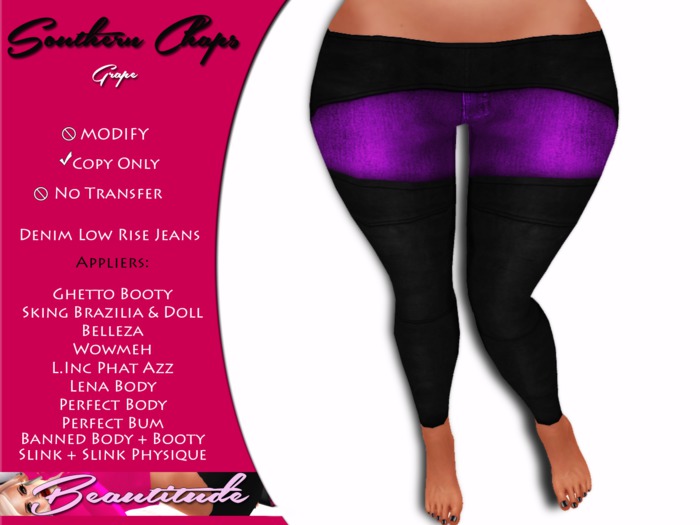 :[Beautitude]: Southern Chaps [Grape]