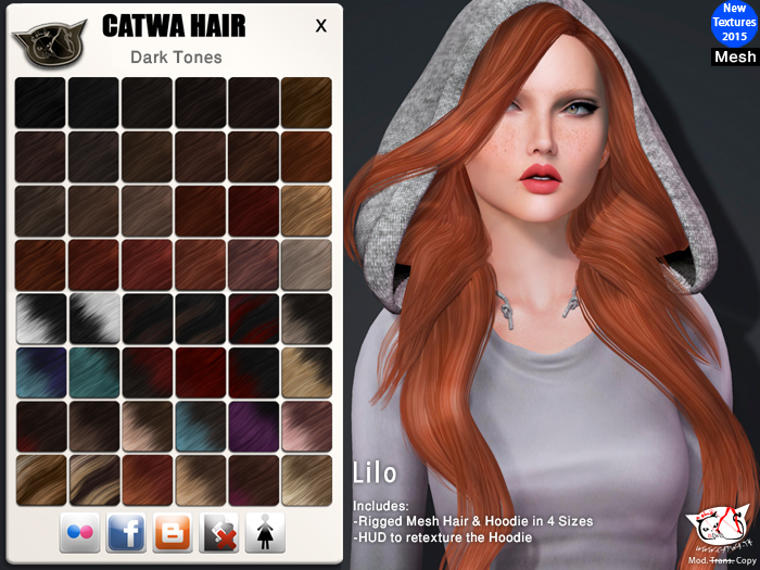 CATWA HAIR Lilo Hoodie [Darks]