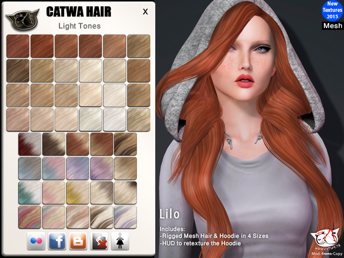 CATWA HAIR Lilo Hoodie [Lights]