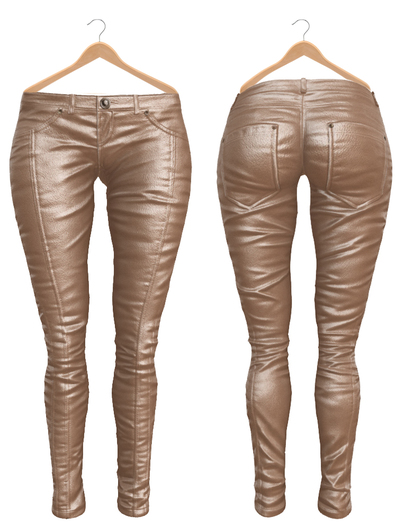 Blueberry Ross - Maitreya Lara & Belleza Venus & Slink Physique - Leather Pants (Boots Compatible) Beige