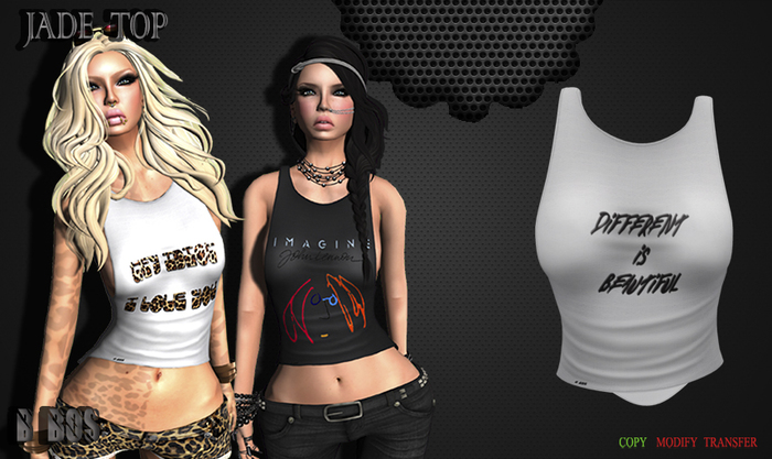 B BOS -Jade Top-Different White-