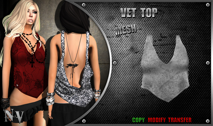 [NV] Vet Top -Butterfly Grey-