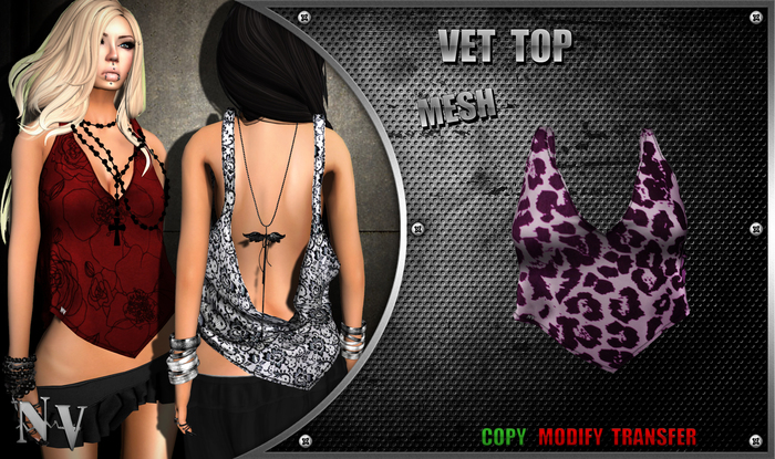 [NV] Vet Top -Leopard Pink-