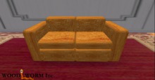 A cute orange couch with single & couple poses. Only two prims!