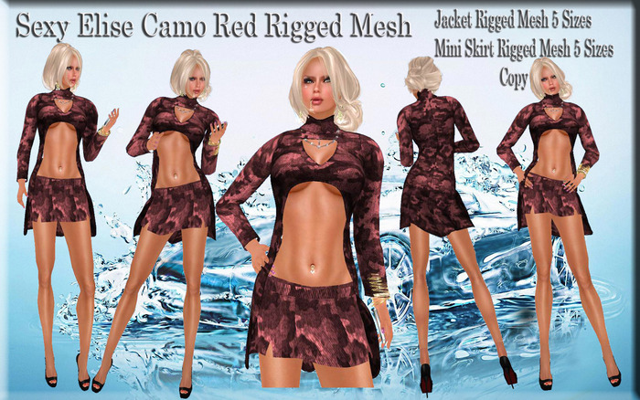 LSR - Sexy Elise Camo Red Rigged Mesh