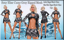 LSR - Sexy Elise Camo Gray Rigged Mesh