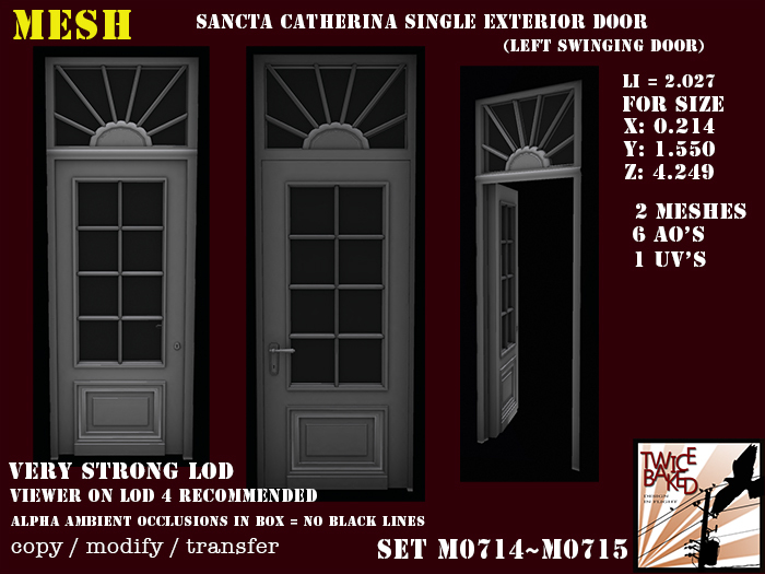 Gorgeous FP mesh exterior single door M0714 M0715