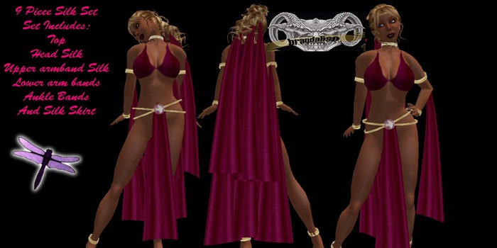 LMI Red Violet Silks 9 piece set