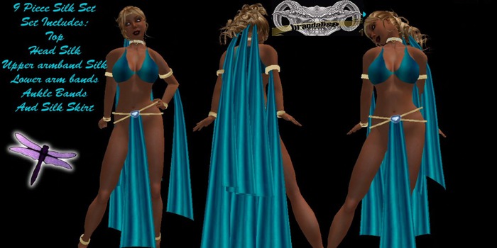 LMI Turquoise Silks 9 Piece Set