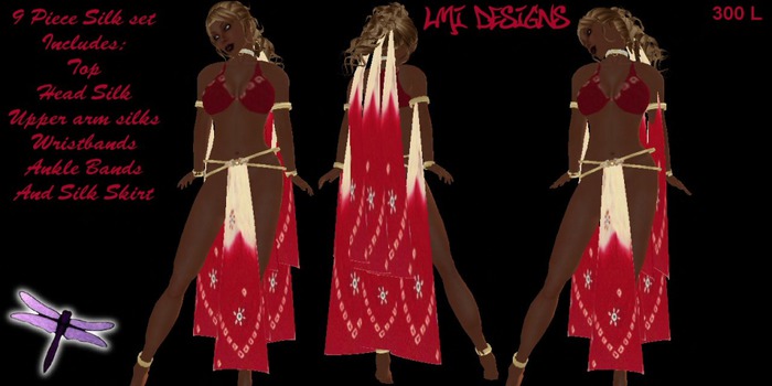 LMI Red Yellow Silks 9 Piece