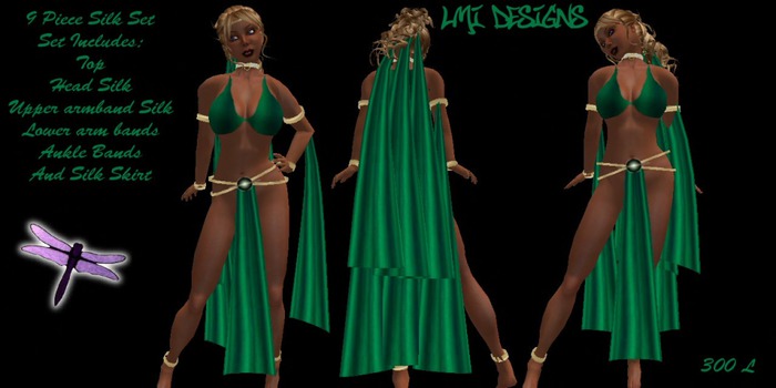 LMI Dark Green Silks 9 piece set