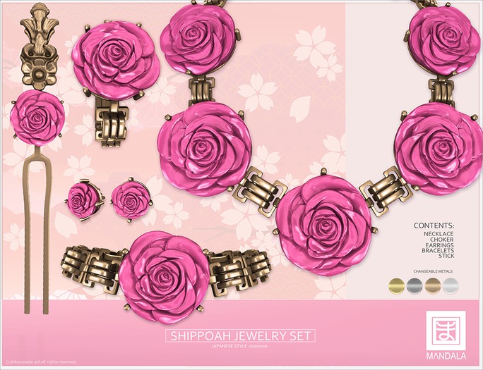 [MANDALA]SHIPPOAH Jewelry set -PINK- (wear ME to unpack!)