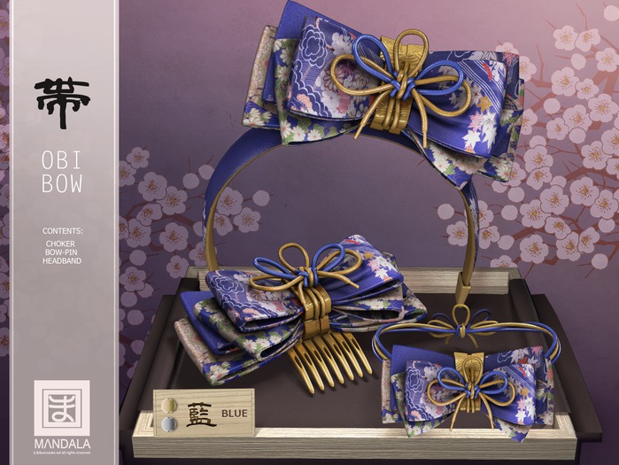 [MANDALA]OBI-BOW(Aiiro-BLUE) Wear ME!
