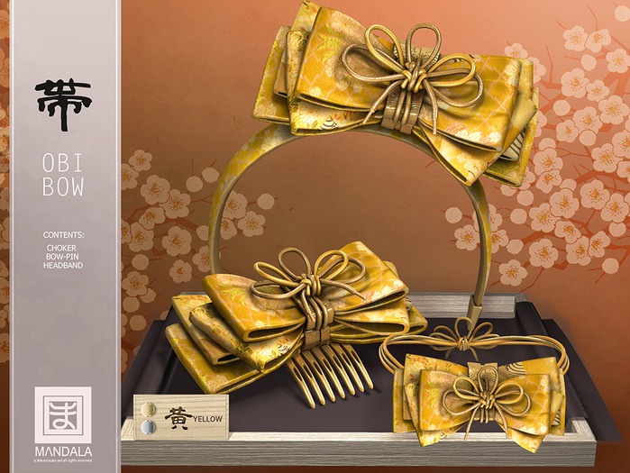 [MANDALA]OBI-BOW(Yamabuki-YELLOW) Wear ME!