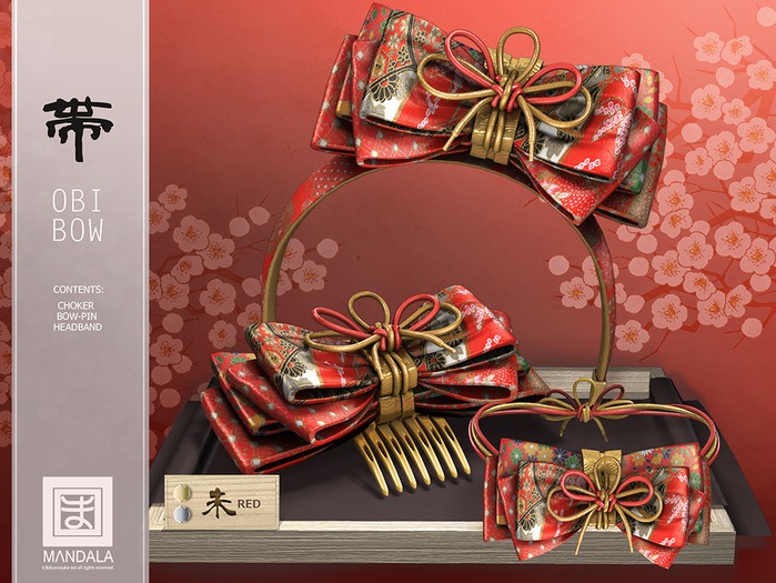 [MANDALA]OBI-BOW(Kabuki-RED) Wear ME!