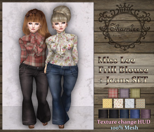 {:ShamLee:}Miss Lee  frill blouse+Jeans Set( Wear+Touch)
