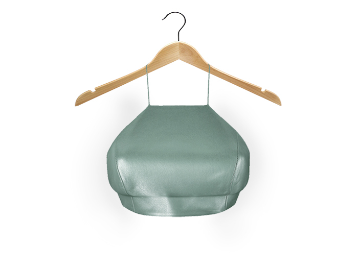 MB - Uma Leather Crop Top in Grey