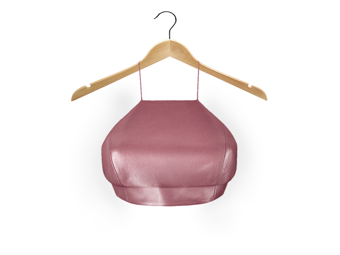 MB - Uma Leather Crop Top in Grey