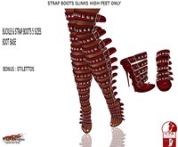 STRAP THIGH BOOTS RED SLINKS HIGH FEET 