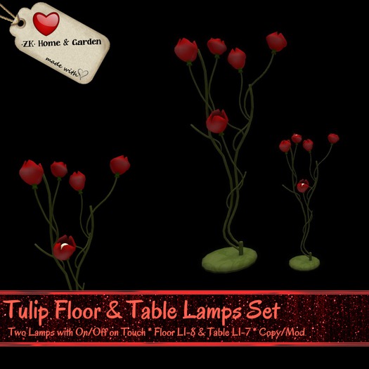 *ZK* Tulip Floor & Table Lamps Set