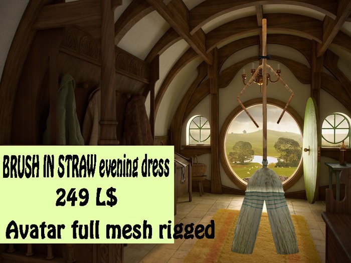 BALAIS-BRUSH IN STRAW evening dress