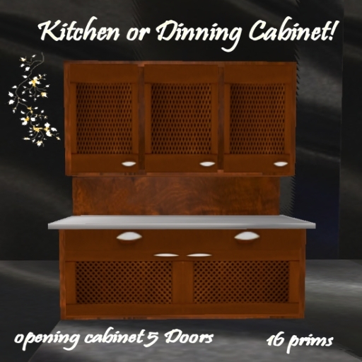 Kitchen Cabinet w/scripted doors 