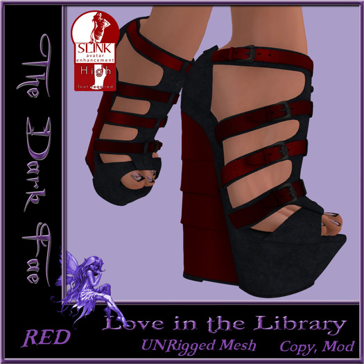 The Dark Fae's Love In The Library Shoes Red