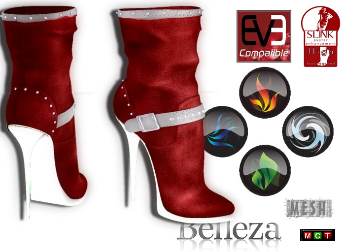 mesh red Dubbel boots