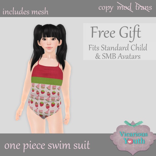 Vicarious Youth - One Piece Swim - Strawberry Cake  (Demo)
