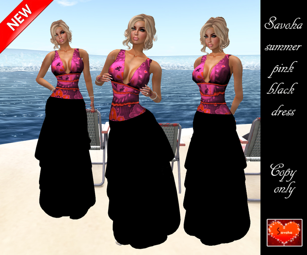savoha summer pink/black dress