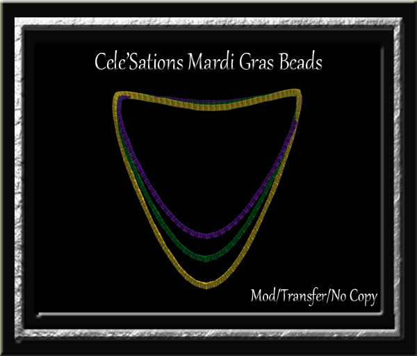 Mardi Gras Beads - Tri - Color Necklace