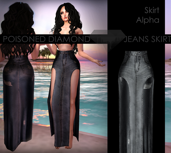(Poisoned Diamond) Jeans skirt grey