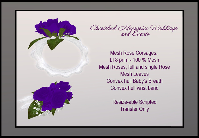 Mesh Corsage Dark Red Rose
