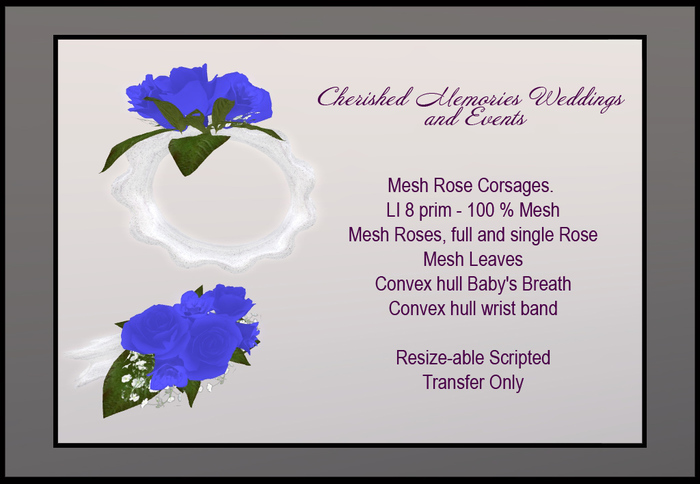 Mesh Corsage Light Blue Rose