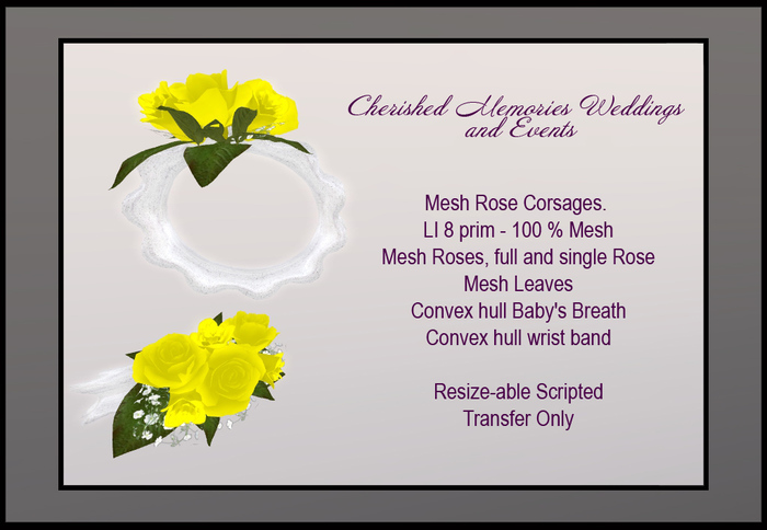 Mesh Corsage Dark Red Rose