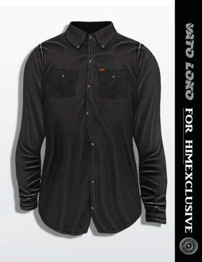 [[Vato Loko]] Bonez Buttoned long sleeves shirt  (Mens) - Black**