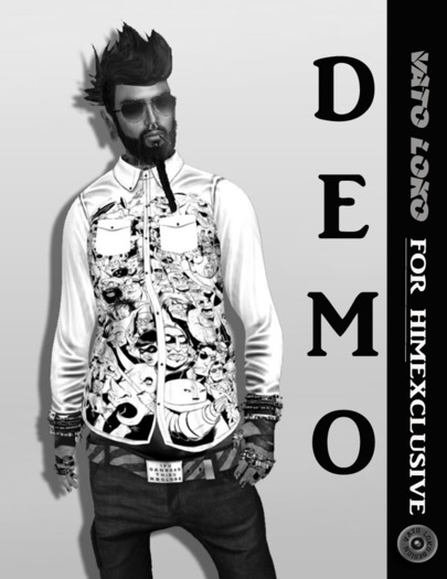 [Vato Loko] Bonez Button Down Shirt w/pocket  DEMO