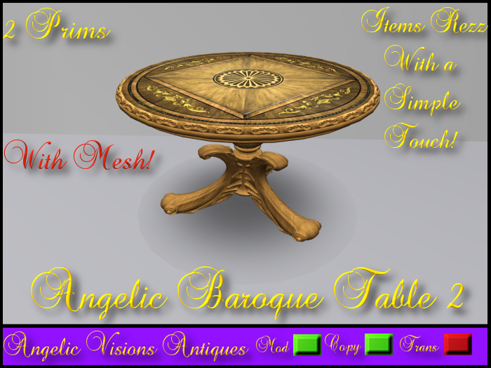 Angelic Baroque Table 2 