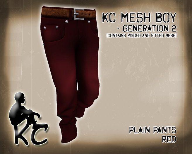 KC Mesh Plain Pants Red