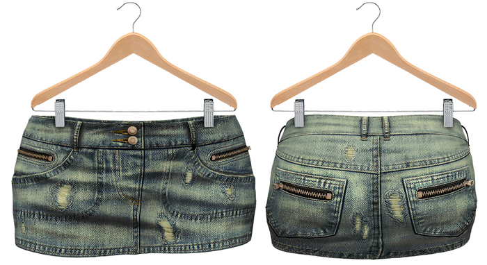 Bueno-Hard Luck Denim Skirt-Mar