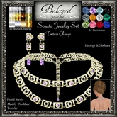 Beloved Jewelry : Victorian Cross Necklace (Texture Change) Choice of Silvers, Platinum, Golds, 12 Gem Colors