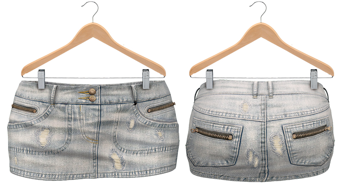 Bueno-Hard Luck Denim Skirt-Powder
