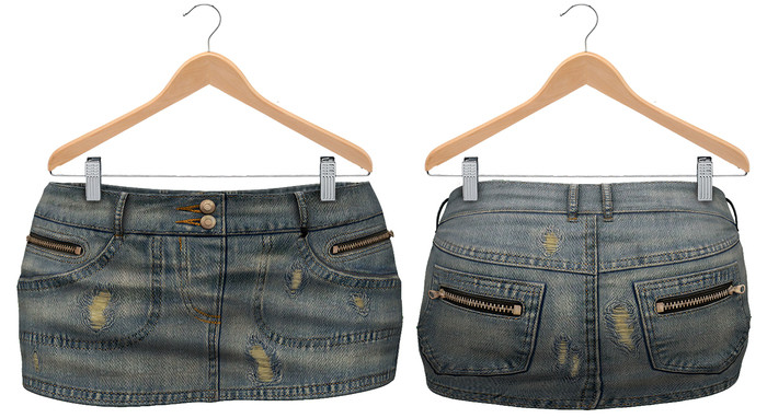 Bueno-Hard Luck Denim Skirt-Ocean