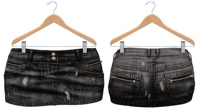 Bueno-Hard Luck Denim Skirt -Onyx