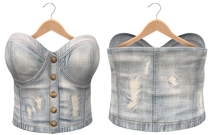 Bueno-Hard Luck -Denim Top- Powder